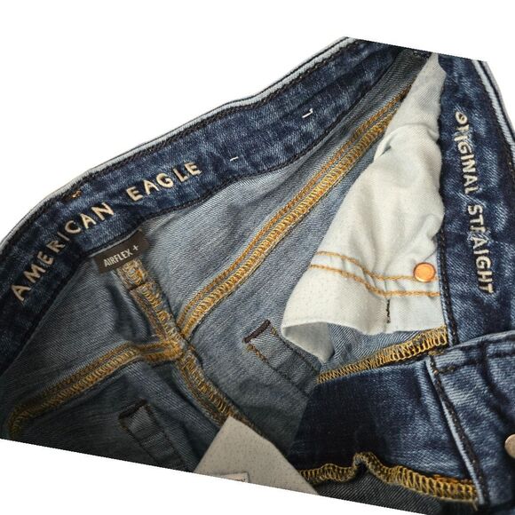 American Eagle Airflex + Slim Straight Crop Jeans Men's Size 28x30 Stretch - Picture 5 of 9